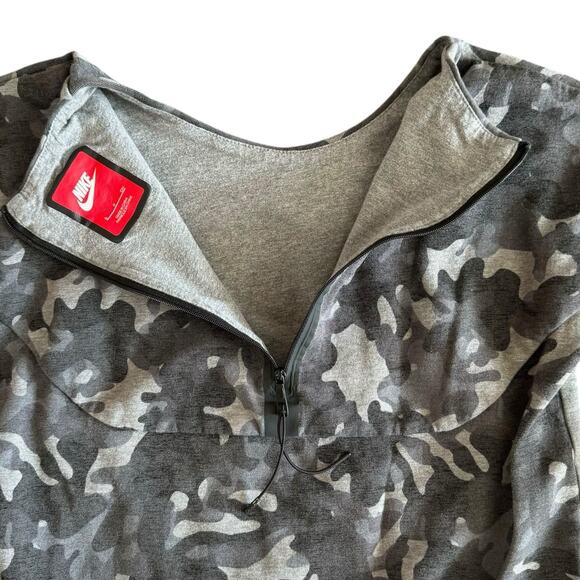 Nike Womens Sweat Tech Fleece Camo Crew Neck Sweatshirt Long Back Zipper - Small - Picture 9 of 15